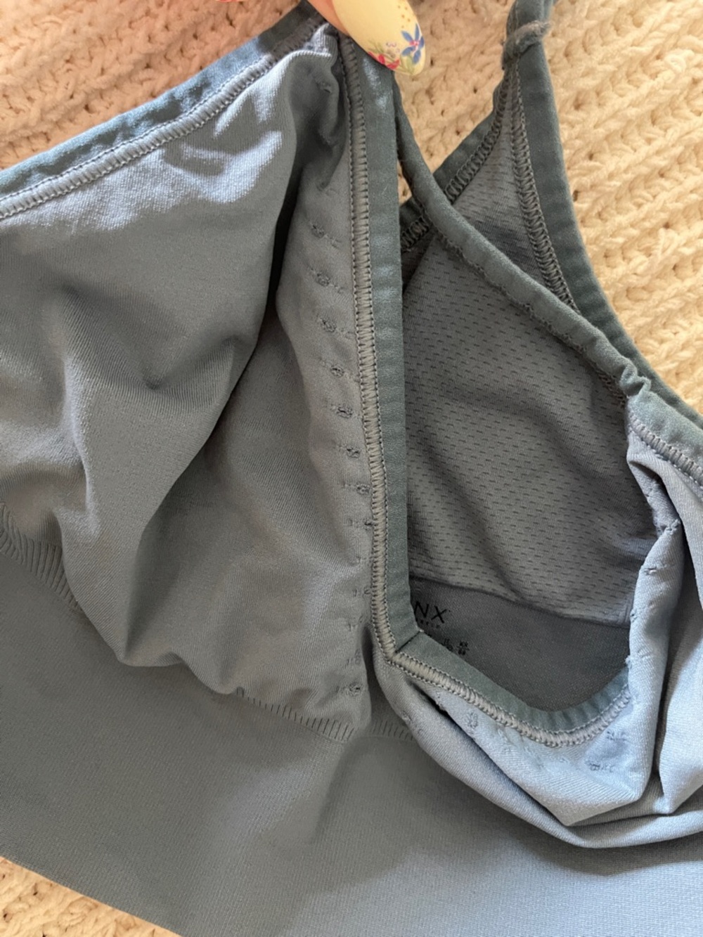 SPANX Seamless V-Neck Bralette in Slate Blue-Gray - Picture 3 of 4
